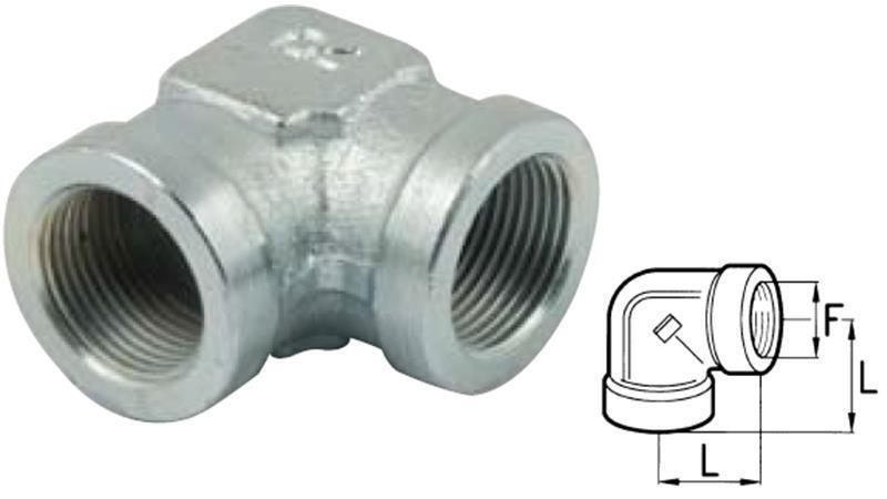 HYDRAULICKÝ OHYB 90° KRÁTKY ŽENSKÝ-ŽENSKÝ 1/2