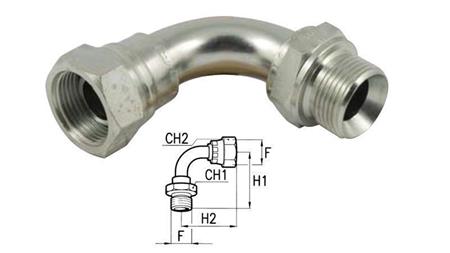 HIDRAULISKA ELBOW 90° BSP VĪRIEŠI-SIEVIETE M18x1.5