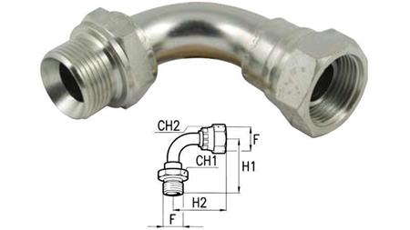 HIDRAULISKAIS ELBOW 90° BSP VĪRIEŠA-SIEVIETE M18x1.5