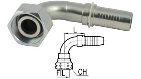 HIDRAULISKĀ SAVIENOJUMS DKOL 10 L AR SIEVIŠĶU ELBOW 90 DN6-M16X1,5