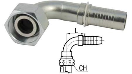 HIDRAULISKĀ SAVIENOJUMS DKOS 16 AR SIEVIETES ELBOW 90* DN12-M24x1.5