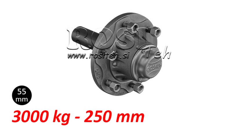 POLOSOVINA BREZ ZAVOR (6 VIJAKOV) - 3000 kg - 250 mm