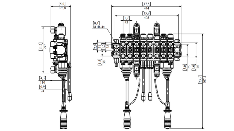HIDRAULISKAIS VĀRSTS HIAB 8XPC70 + 2X JOYSTICK - ELEKTRISKĀ KONTROLE 12V