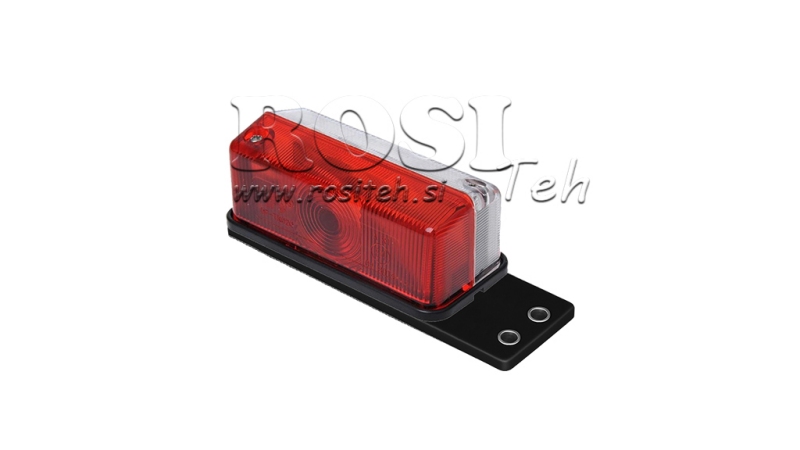 LUZ LATERAL PARA REBOQUES QUADRADA BRANCA/VERMELHA
