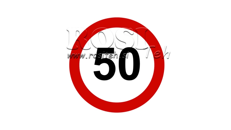 ADESIVO DE LIMITE DE VELOCIDADE 50KM/H