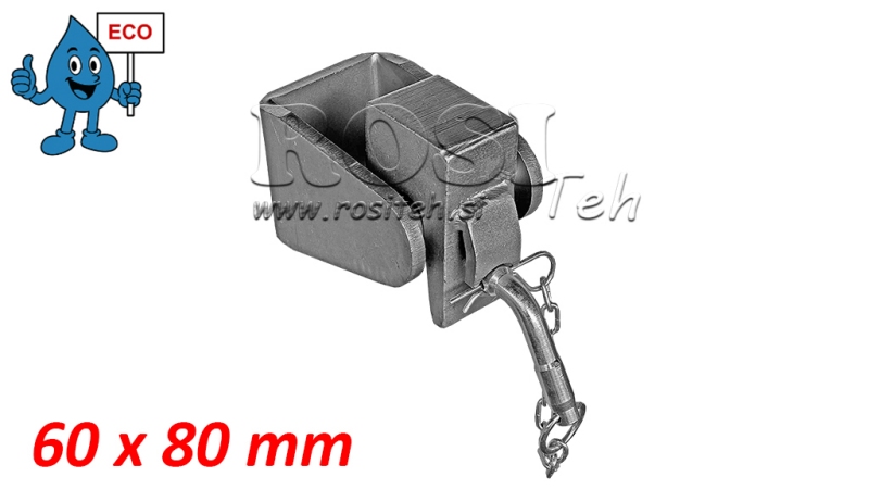 SUPORTE DE GARFO PARA CAÇAMBA DE CAMINHÃO 60X80MM ECO