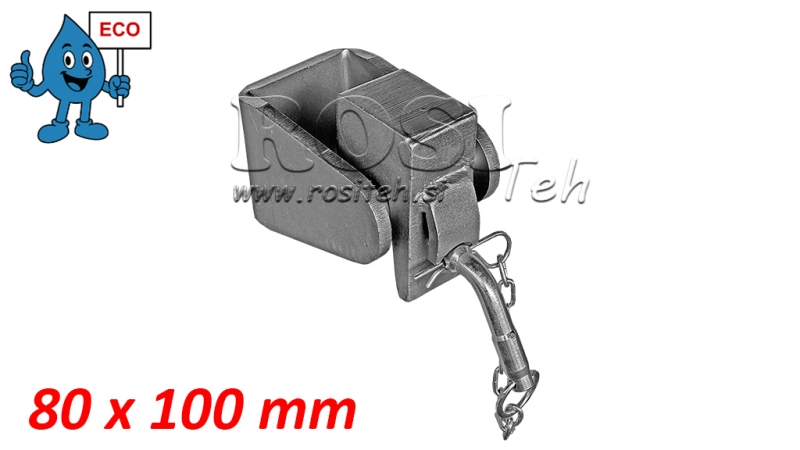 SUPORTE DE GARFO PARA CAÇAMBA DE CARGA 80X100MM ECO