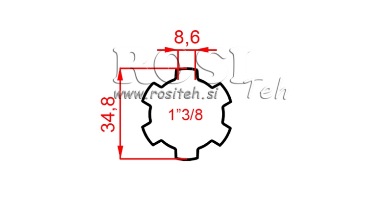 KARDANAS MET SPLINES 1-3/8 (1000 mm)