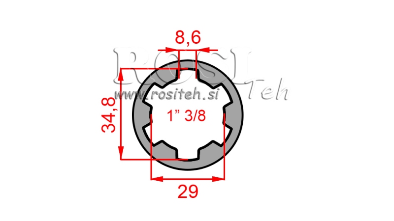 ADAPTER KARDANA TULEJA 1-3/8 (60 mm)