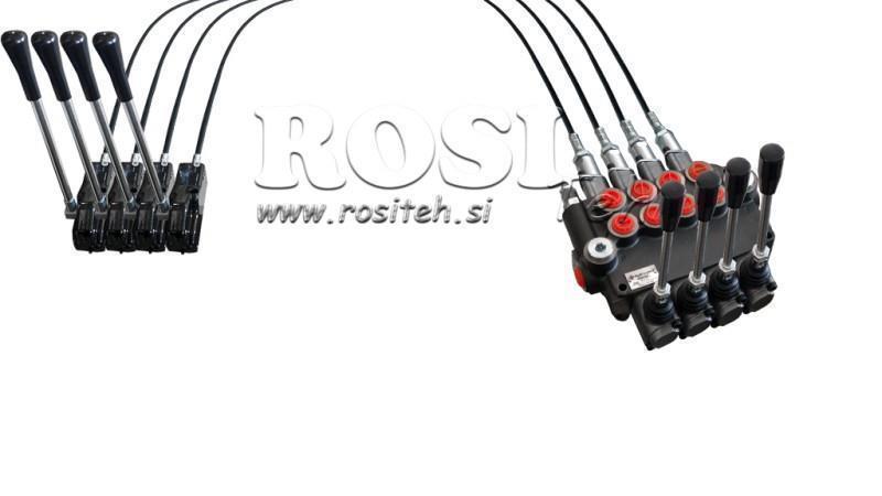 JOYSTICK DE DUPLO MANUSEIO 1 m VÁLVULA HIDRÁULICA 4xP80 litros