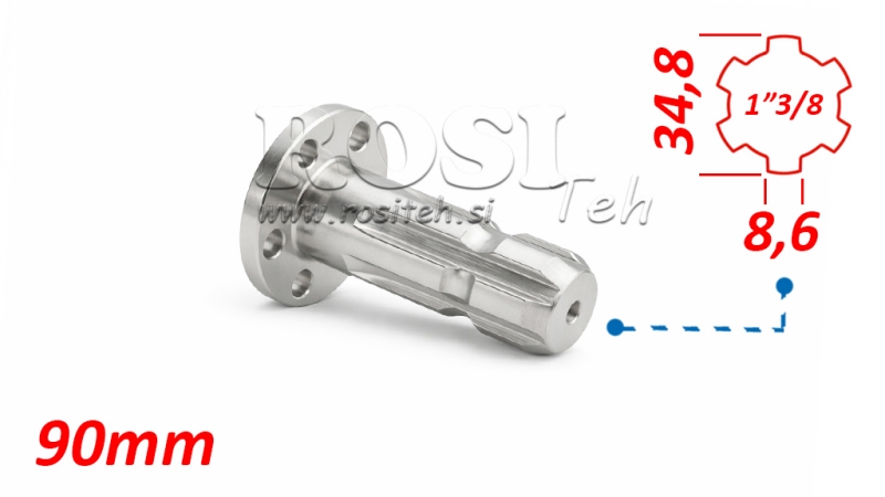 ADAPTADOR P.T.O. CON FLANGE 6 AGUJEROS 1 3/8