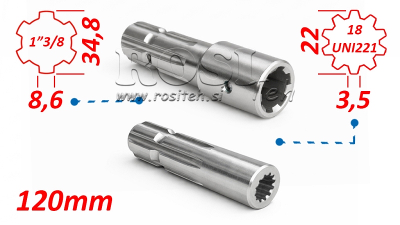 ADAPTADOR P.T.O. 13/8 19x22x3.5 10 dientes