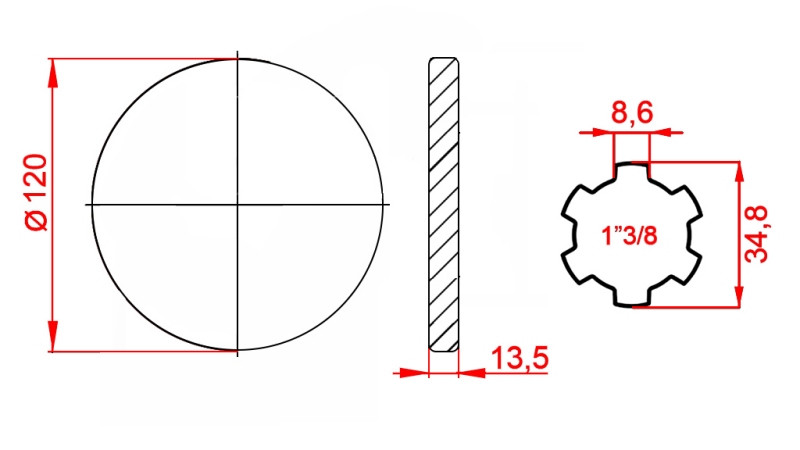 P.T.O. ADAPTER WITH FLANGE 1