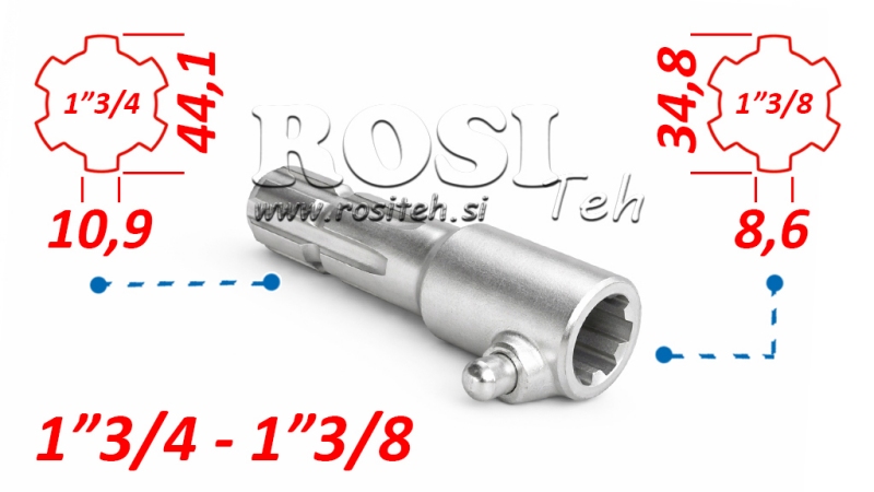 ΠΡΟΣΑΡΜΟΓΕΑΣ P.T.O. ΜΕ ΠΙΝΑΚΑ από 1”3/8 σε 1”3/4