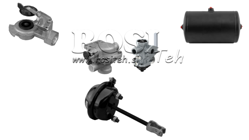 CONJUNTO DE FREIOS A AR PARA REBOQUE SISTEMA CIRCULAR COMPLETO 1 CILINDRO