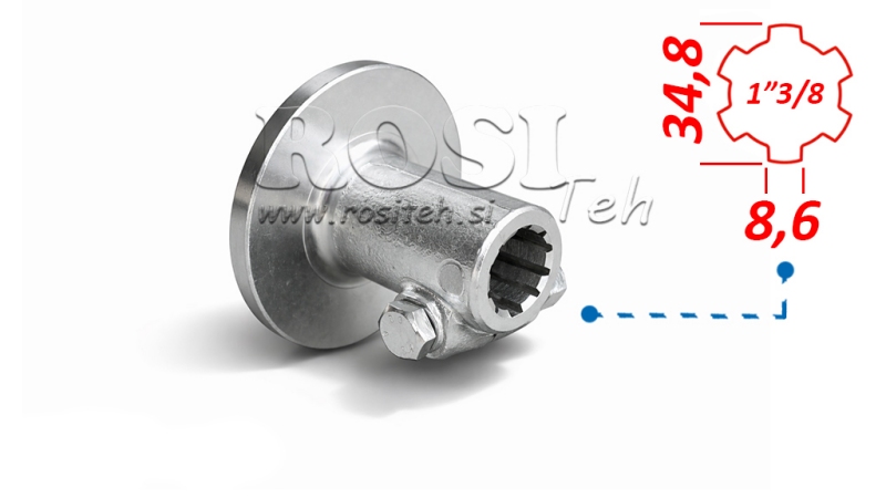 P.T.O. ADAPTER 1”3/8 - FLANGE 120mm Z PINEM