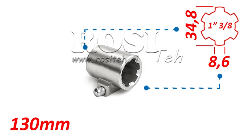 KARDANADAPTER MED PINNE 1-3/8 (130 mm)