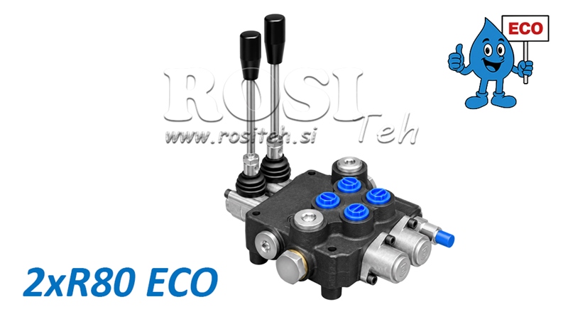 HIDRAULISKAIS ROKAS VĀRSTS – 2 SEKCIJU SADALĪTĀJS 2xR80 ECO