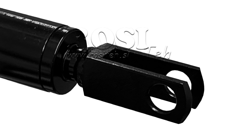 CILINDRO HIDRÁULICO DE AÇÃO SIMPLES COM MOLA E GARFO NA HASTE 25/70MM