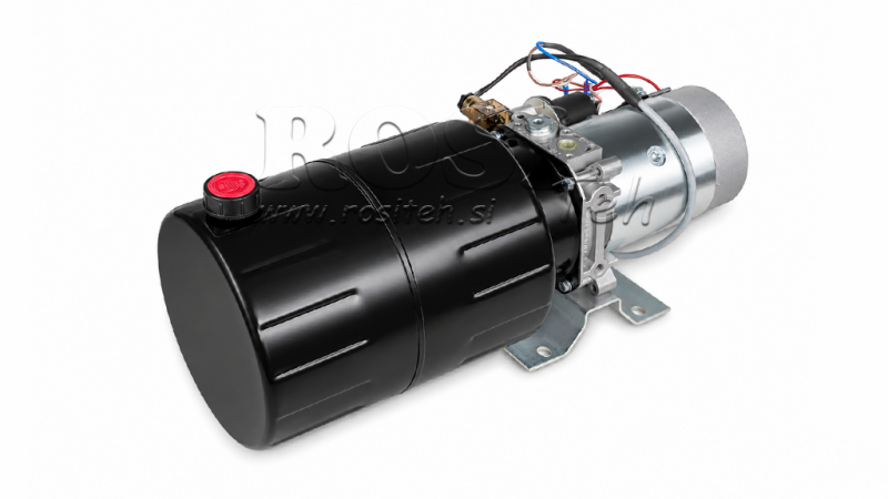 UNITÀ DI POTENZA IDRAULICA MINI 24V DC - 2.2KW = 2.1CC - 8 LIT - ASSEMBLAGGIO MONOFASE (METALLO)