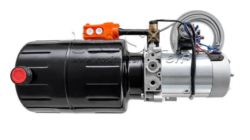 UNITÀ DI POTENZA IDRAULICA MINI 24V DC - 2.2KW = 2.1CC - 8 LIT - ASSEMBLAGGIO MONOFASE (METALLO)