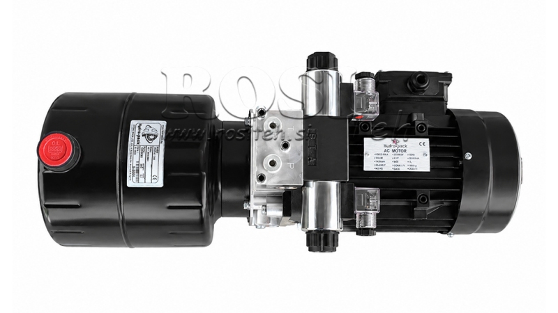MINI HYDRAULIKAGGREGAT 380V AC (1,5 kW) - 5,8 cc - 8,2 lit/min - Tank 6 lit