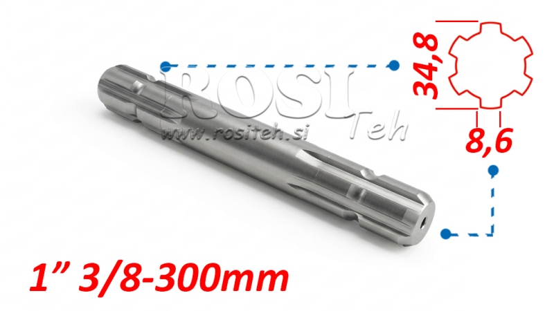 P.T.O. ADAPTER 13/8 BÅDA SIDOR L=300