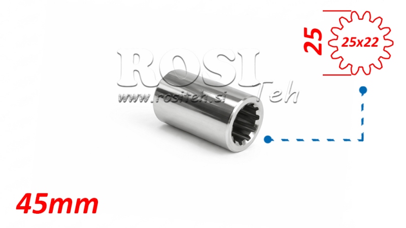 PTO REDUKTORS 25X22 14 ZOBI D35 L45