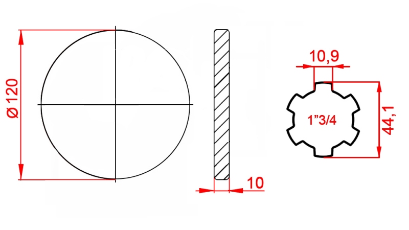 ADAPTER P.T.O. Z FLANGĄ 1 3/4 L120
