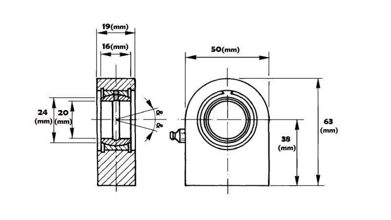 rolamento de solda plano com lubrificação fi 20/50