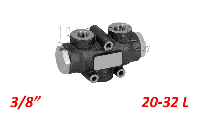 HYDRAULISK DISTRIBUTIONSVENTIL FLÖDE V01004 20 - 32 LIT - 3/8 - 250 BAR (MAX.300 BAR) V-EQ22