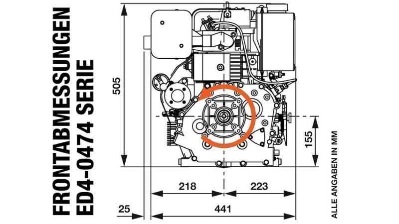 dīzeļdzinējs 474cc-8.0kW-3,600 RPM-E-KW25x88-elektriskais starts