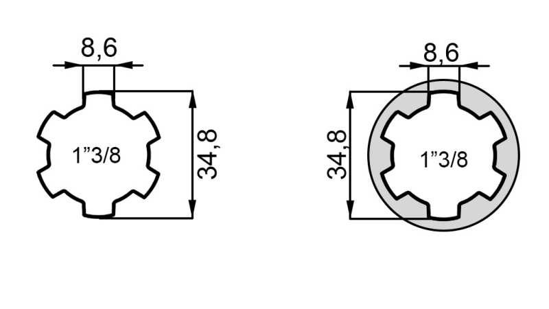 ADAPTADOR P.T.O. 13/8 a 13/8