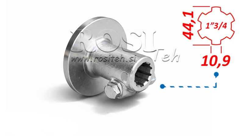 ADAPTADOR P.T.O. 1''3/4-FLANGE 150 mm CON PASADOR