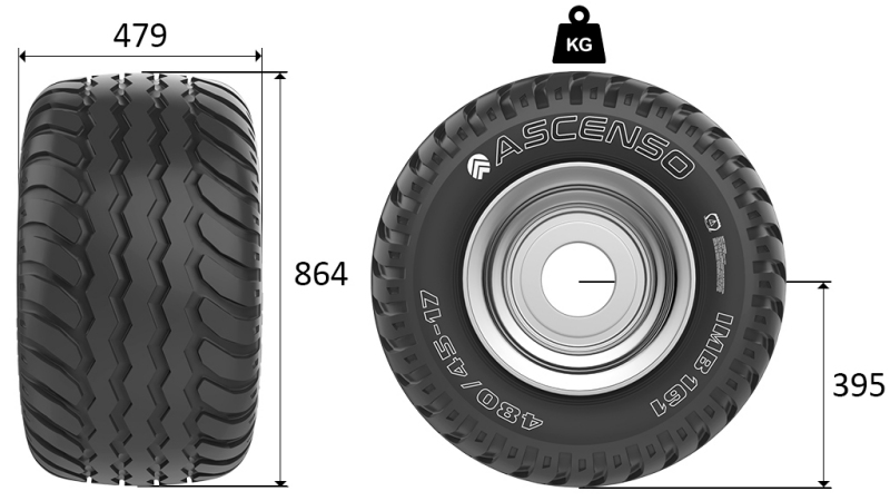 19.0/45-17 PNEUMÁTICA AW708 14PL COM ARO 16,00X17