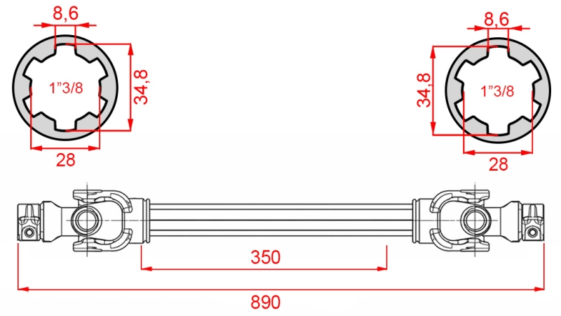ECO KARDAN 890mm 30-75HP STANDARD