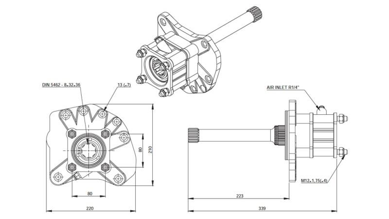 HIDRODINAMISKĀS PUMPAS DIMENSIJAS - MERCEDES AXOR 1