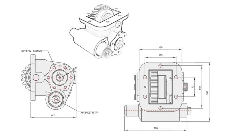 Dimensões DA BOMBA HIDRÁULICA - IVECO 475 SMLX