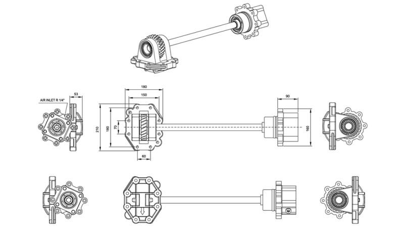 Dimensioner UTGÅNG FÖR HYDRAULISK PUMP - SCANIA GRS 905