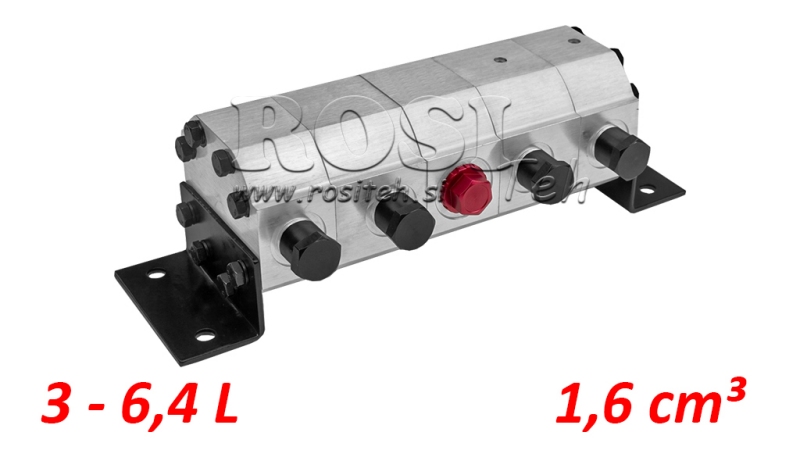 HIDRAULISKAIS ZOBU PLOŠU DALĪTĀJS 4/1 (3-6.4 LIT - MAX.240BAR) 1.6CC/SEG