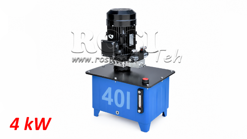 MINI AGGREGATO CILINDRICO 380V AC (4 kW) - 8 cc - 12 lit/min - cisterna 40 lit