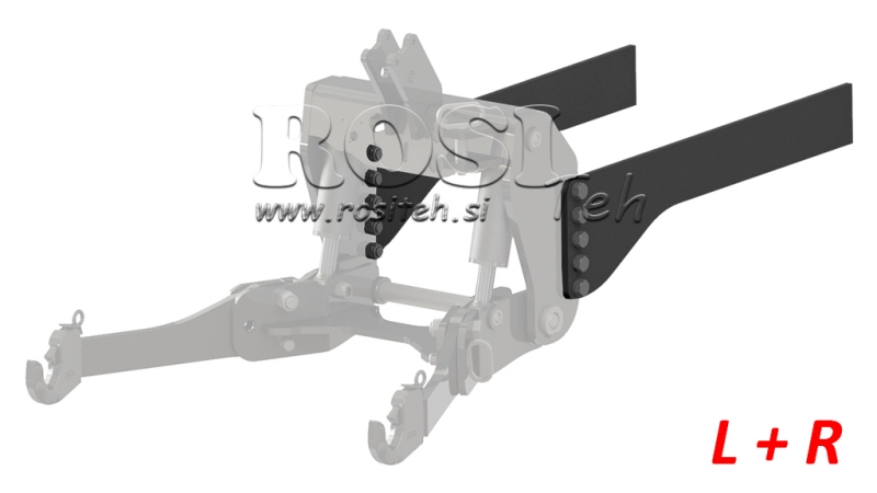 UNIVERZÁLNA MONTÁŽNA KONZOLA PRE PREDNÚ HYDRAULIKU TRAKTORA CAT. 2 & CAT. 3 (950 mm)