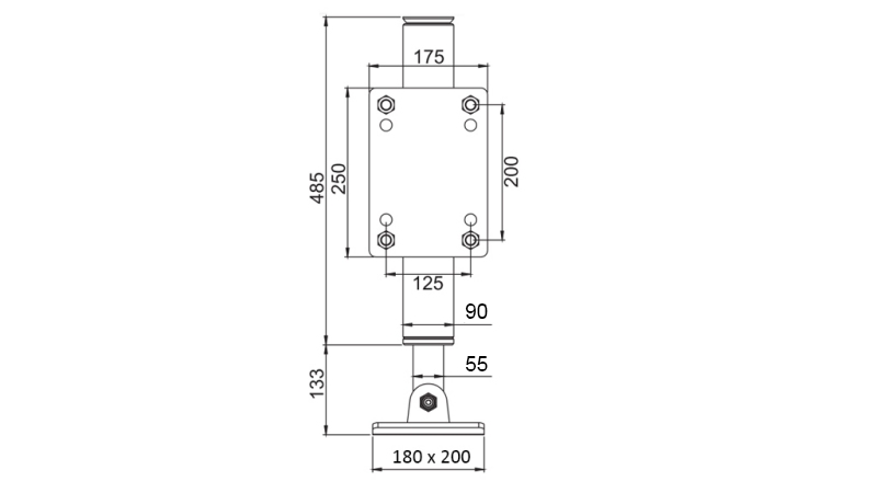 DWUSTRONNEGO DZIAŁANIA HYDRAULICZNA NOGA PODPOROWA (Φ90x620 mm) - SKOK 365 mm - 5.000 kg