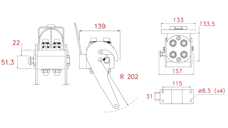 MULTI-FASTER KOBLING 4-VEIS BSP 3/8 FAST DEL