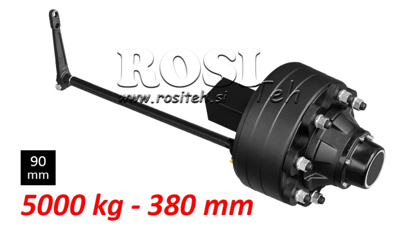 PUSASS AR BREMZĒM - 5000 kg (8 SKRŪVES) - 380 mm