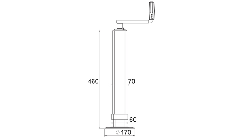 VĪTNES ATBALSTA KĀJA (AUGSTUMS 460 mm - GAJIENS 320 mm) - 1.000 kg
