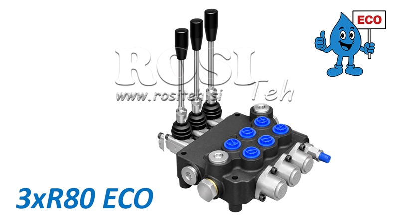 HIDRAULISKAIS ROKAS VĀRSTS – 3 SEKCIJU SADALĪTĀJS 3xR80 ECO