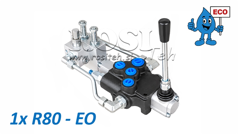 HIDRAULISKAIS ELEKTRO-ROKAS VĀRSTS (BEZ SPOLĒM) – 1 SEKCIJAS SADALĪTĀJS 1xR80-EO ECO