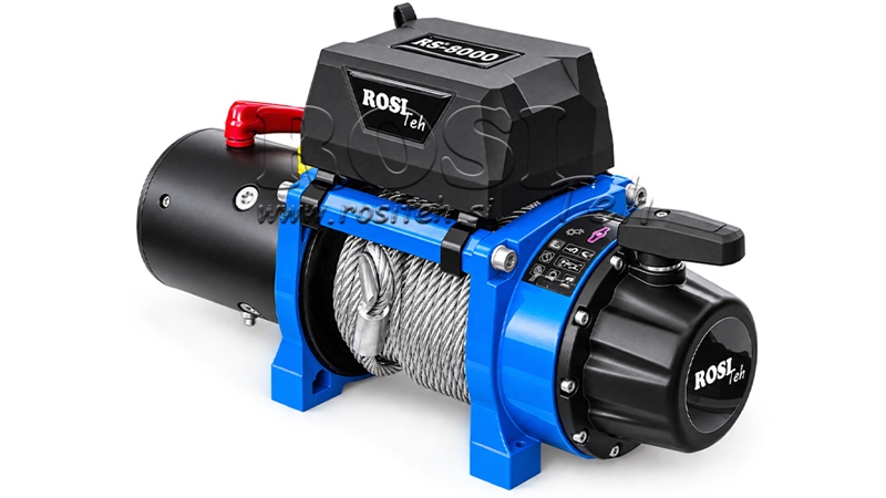 12 V ELEKTRISKĀ VINČA RS-8000 - 3620 KG - TĒRAUDA TROSE - ECO
