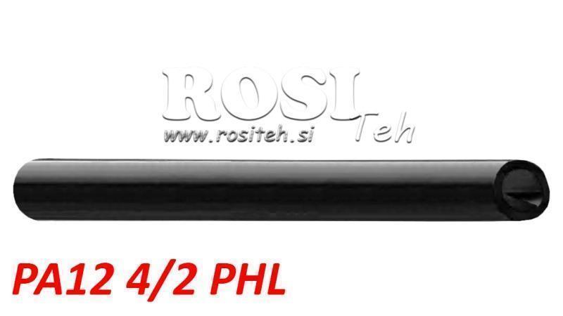 PA 4/2 PA12PHL melna gaisa šļūtene poliamīds DIN74324